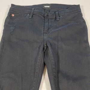 Hudson Jeans Ankle Krista Super Skinny Black Distressed Frayed Hem Women Size 25